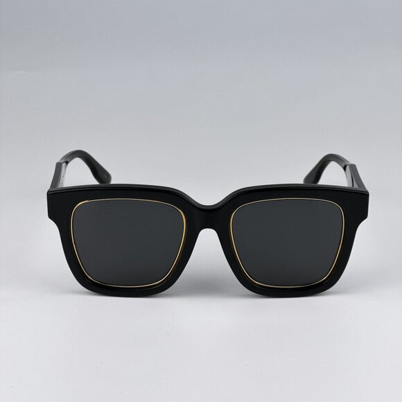 Gucci GG1136SA 001 Sunglasses Black/Gold Grey Square Women GG 1136SA - Picture 1 of 13